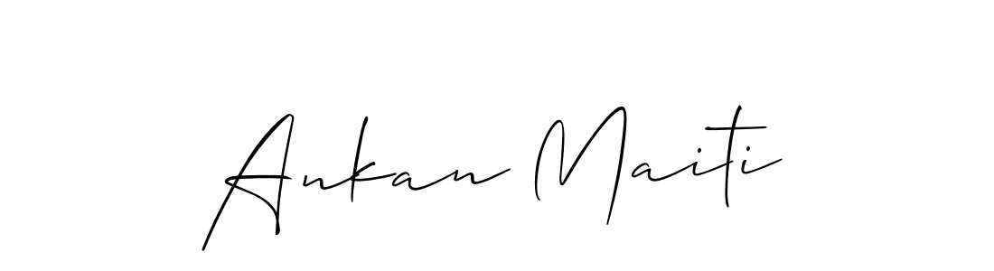 You should practise on your own different ways (Allison_Script) to write your name (Ankan Maiti) in signature. don't let someone else do it for you. Ankan Maiti signature style 2 images and pictures png