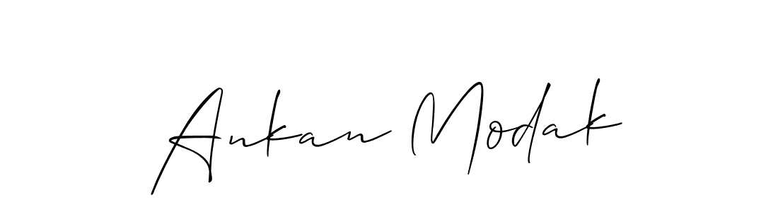 Create a beautiful signature design for name Ankan Modak. With this signature (Allison_Script) fonts, you can make a handwritten signature for free. Ankan Modak signature style 2 images and pictures png