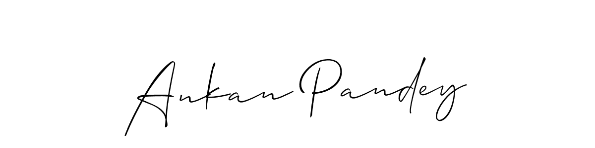 You should practise on your own different ways (Allison_Script) to write your name (Ankan Pandey) in signature. don't let someone else do it for you. Ankan Pandey signature style 2 images and pictures png