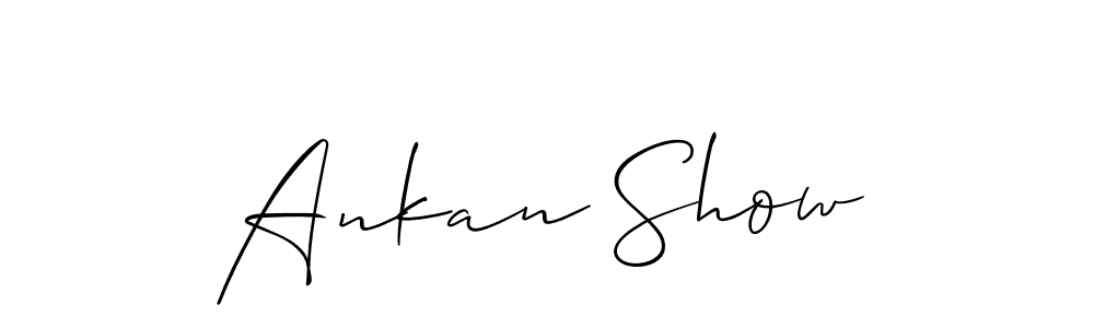 Create a beautiful signature design for name Ankan Show. With this signature (Allison_Script) fonts, you can make a handwritten signature for free. Ankan Show signature style 2 images and pictures png
