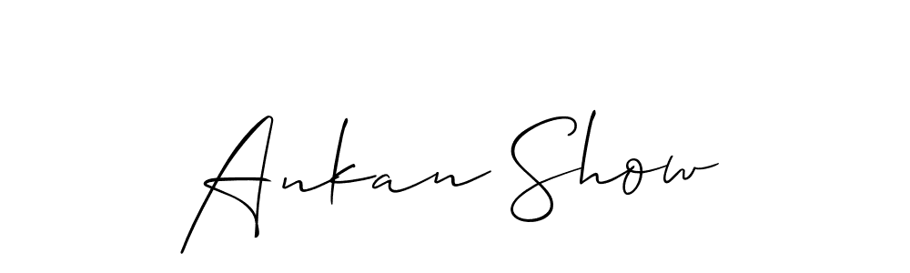 Design your own signature with our free online signature maker. With this signature software, you can create a handwritten (Allison_Script) signature for name Ankan Show. Ankan Show signature style 2 images and pictures png