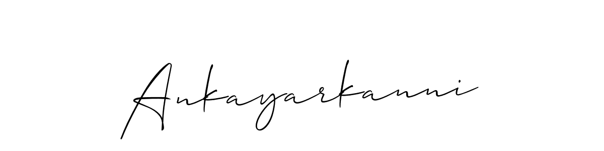 Also You can easily find your signature by using the search form. We will create Ankayarkanni name handwritten signature images for you free of cost using Allison_Script sign style. Ankayarkanni signature style 2 images and pictures png