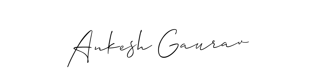 Allison_Script is a professional signature style that is perfect for those who want to add a touch of class to their signature. It is also a great choice for those who want to make their signature more unique. Get Ankesh Gaurav name to fancy signature for free. Ankesh Gaurav signature style 2 images and pictures png