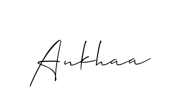 Create a beautiful signature design for name Ankhaa. With this signature (Allison_Script) fonts, you can make a handwritten signature for free. Ankhaa signature style 2 images and pictures png