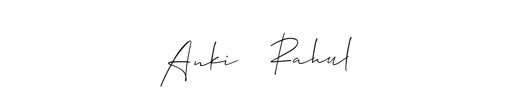 You should practise on your own different ways (Allison_Script) to write your name (Anki ❤️ Rahul) in signature. don't let someone else do it for you. Anki ❤️ Rahul signature style 2 images and pictures png