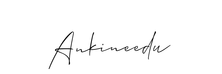 Allison_Script is a professional signature style that is perfect for those who want to add a touch of class to their signature. It is also a great choice for those who want to make their signature more unique. Get Ankineedu name to fancy signature for free. Ankineedu signature style 2 images and pictures png
