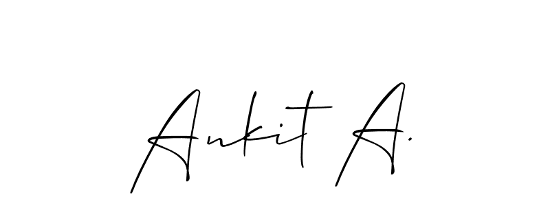 How to make Ankit A. name signature. Use Allison_Script style for creating short signs online. This is the latest handwritten sign. Ankit A. signature style 2 images and pictures png