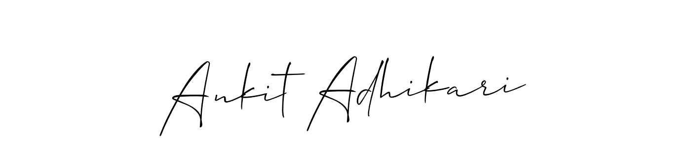 Create a beautiful signature design for name Ankit Adhikari. With this signature (Allison_Script) fonts, you can make a handwritten signature for free. Ankit Adhikari signature style 2 images and pictures png