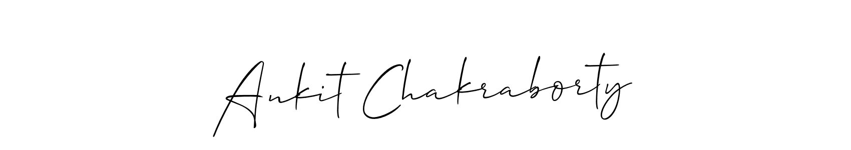 You should practise on your own different ways (Allison_Script) to write your name (Ankit Chakraborty) in signature. don't let someone else do it for you. Ankit Chakraborty signature style 2 images and pictures png