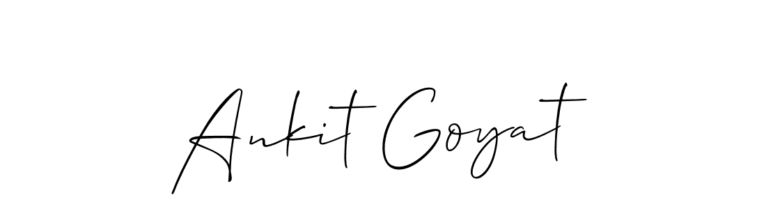 The best way (Allison_Script) to make a short signature is to pick only two or three words in your name. The name Ankit Goyat include a total of six letters. For converting this name. Ankit Goyat signature style 2 images and pictures png
