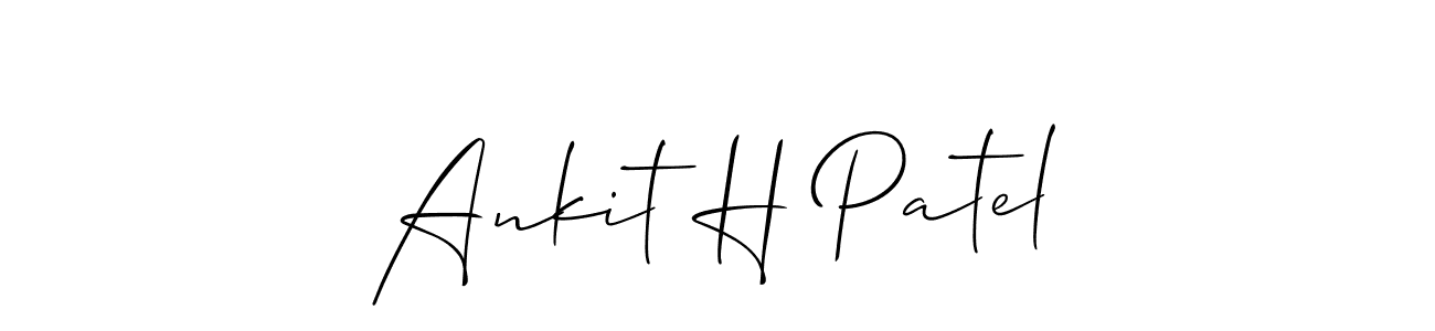 How to make Ankit H Patel name signature. Use Allison_Script style for creating short signs online. This is the latest handwritten sign. Ankit H Patel signature style 2 images and pictures png