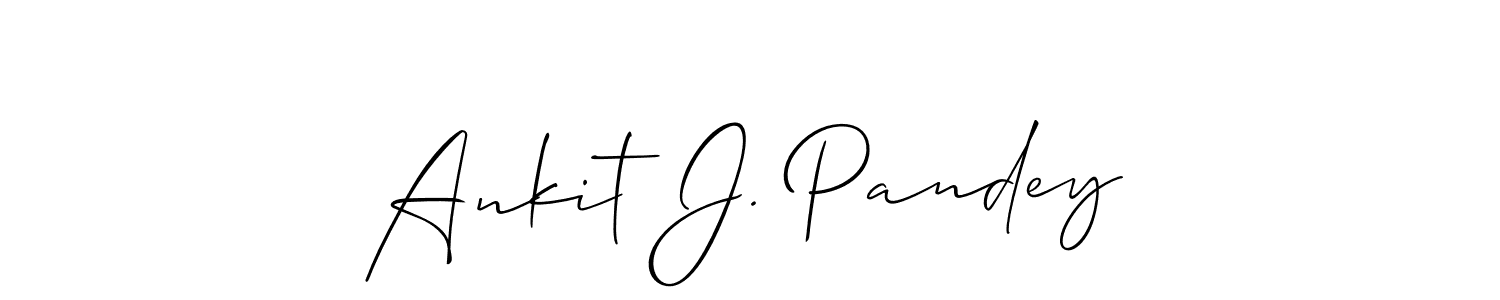 This is the best signature style for the Ankit J. Pandey name. Also you like these signature font (Allison_Script). Mix name signature. Ankit J. Pandey signature style 2 images and pictures png