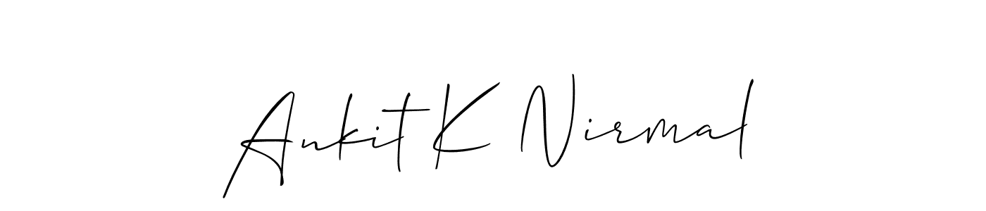 How to Draw Ankit K Nirmal signature style? Allison_Script is a latest design signature styles for name Ankit K Nirmal. Ankit K Nirmal signature style 2 images and pictures png