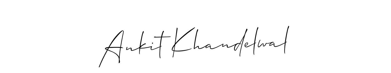This is the best signature style for the Ankit Khandelwal name. Also you like these signature font (Allison_Script). Mix name signature. Ankit Khandelwal signature style 2 images and pictures png