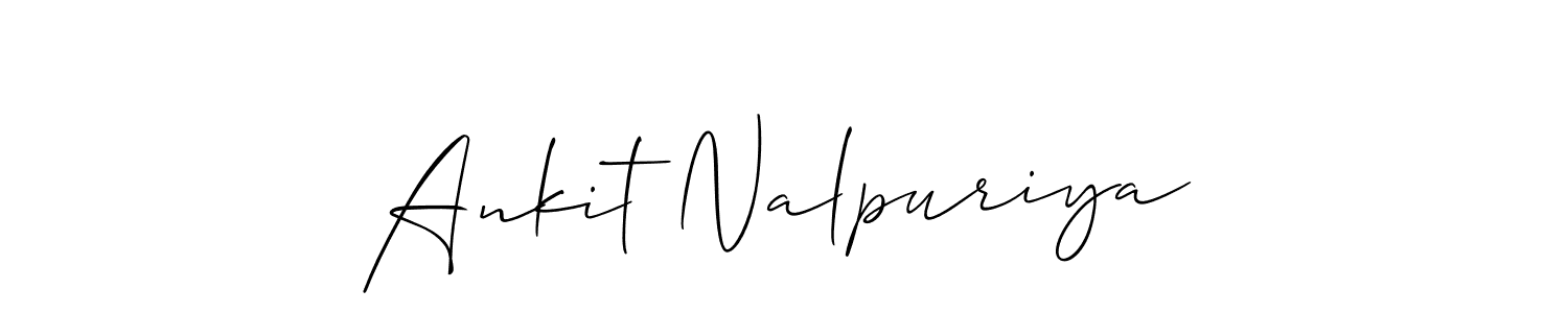 How to make Ankit Nalpuriya name signature. Use Allison_Script style for creating short signs online. This is the latest handwritten sign. Ankit Nalpuriya signature style 2 images and pictures png