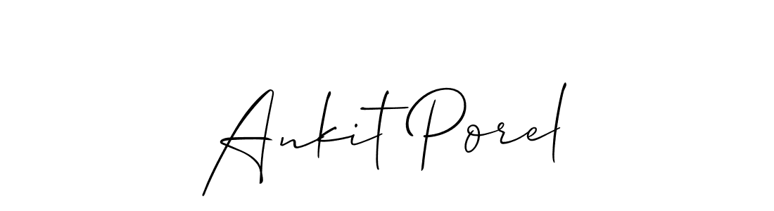 Make a beautiful signature design for name Ankit Porel. With this signature (Allison_Script) style, you can create a handwritten signature for free. Ankit Porel signature style 2 images and pictures png