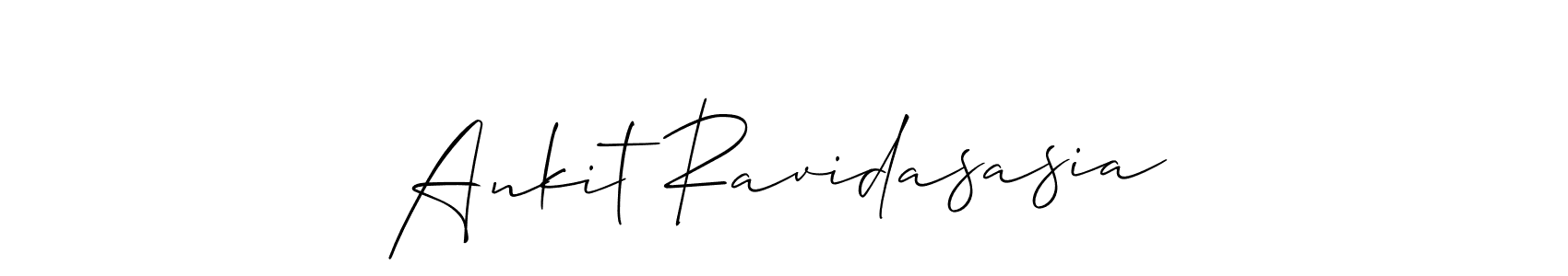 Allison_Script is a professional signature style that is perfect for those who want to add a touch of class to their signature. It is also a great choice for those who want to make their signature more unique. Get Ankit Ravidasasia name to fancy signature for free. Ankit Ravidasasia signature style 2 images and pictures png