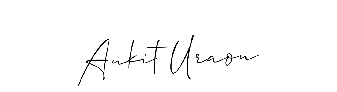 Allison_Script is a professional signature style that is perfect for those who want to add a touch of class to their signature. It is also a great choice for those who want to make their signature more unique. Get Ankit Uraon name to fancy signature for free. Ankit Uraon signature style 2 images and pictures png