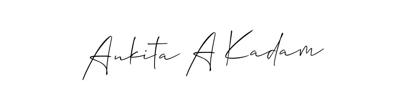 if you are searching for the best signature style for your name Ankita A Kadam. so please give up your signature search. here we have designed multiple signature styles  using Allison_Script. Ankita A Kadam signature style 2 images and pictures png