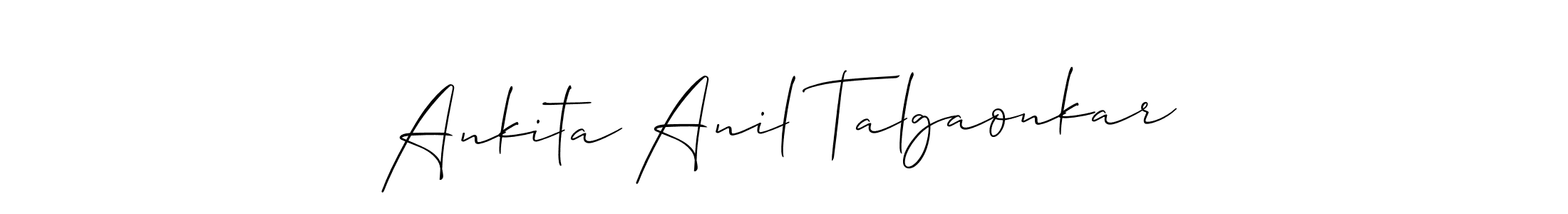 Allison_Script is a professional signature style that is perfect for those who want to add a touch of class to their signature. It is also a great choice for those who want to make their signature more unique. Get Ankita Anil Talgaonkar name to fancy signature for free. Ankita Anil Talgaonkar signature style 2 images and pictures png