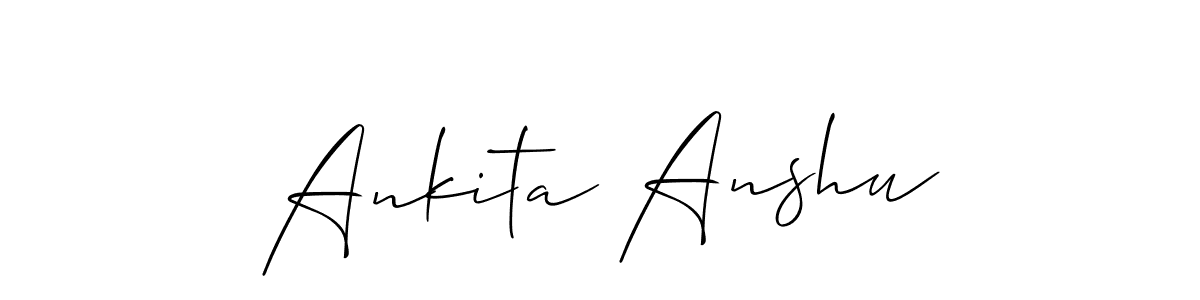 Make a short Ankita Anshu signature style. Manage your documents anywhere anytime using Allison_Script. Create and add eSignatures, submit forms, share and send files easily. Ankita Anshu signature style 2 images and pictures png