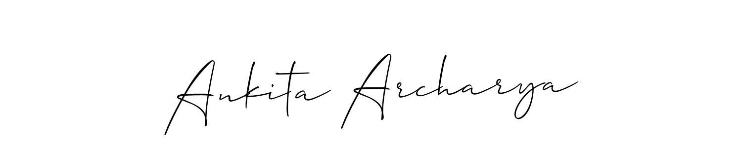 Also we have Ankita Archarya name is the best signature style. Create professional handwritten signature collection using Allison_Script autograph style. Ankita Archarya signature style 2 images and pictures png