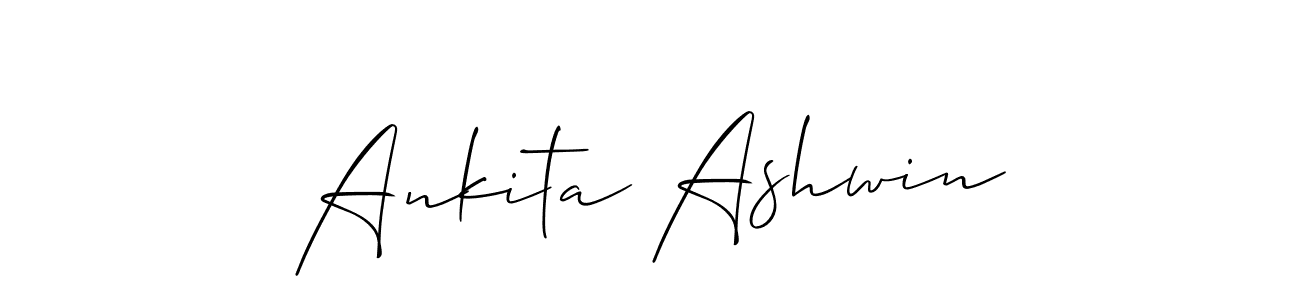 How to make Ankita Ashwin name signature. Use Allison_Script style for creating short signs online. This is the latest handwritten sign. Ankita Ashwin signature style 2 images and pictures png