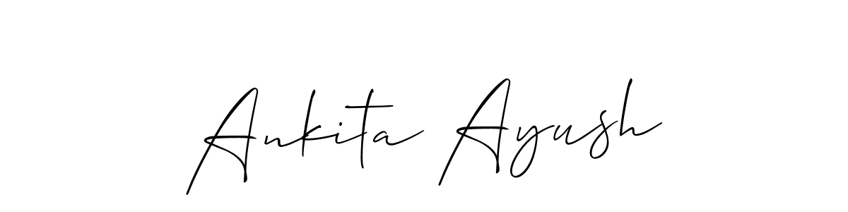Create a beautiful signature design for name Ankita Ayush. With this signature (Allison_Script) fonts, you can make a handwritten signature for free. Ankita Ayush signature style 2 images and pictures png