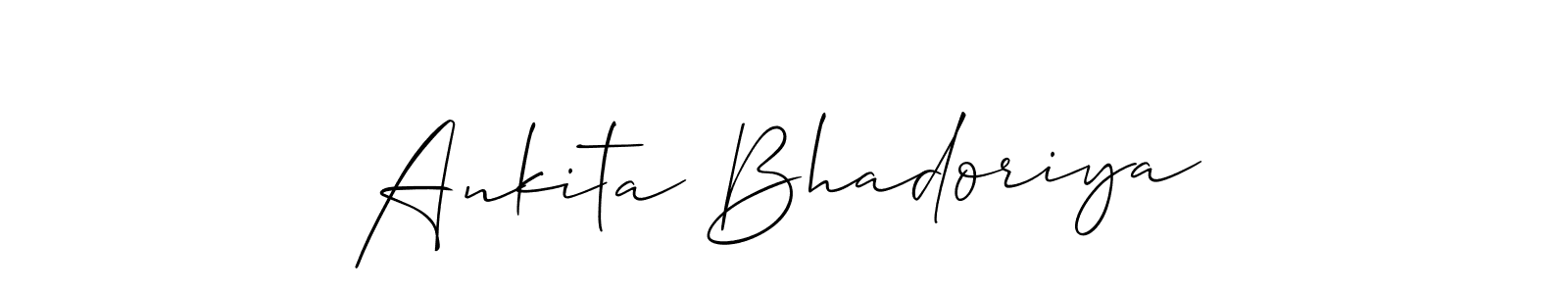 Make a beautiful signature design for name Ankita Bhadoriya. With this signature (Allison_Script) style, you can create a handwritten signature for free. Ankita Bhadoriya signature style 2 images and pictures png