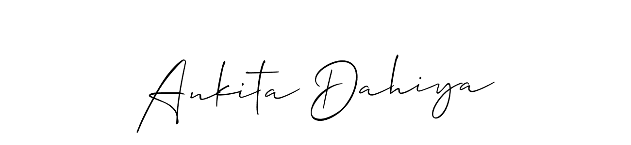 You should practise on your own different ways (Allison_Script) to write your name (Ankita Dahiya) in signature. don't let someone else do it for you. Ankita Dahiya signature style 2 images and pictures png