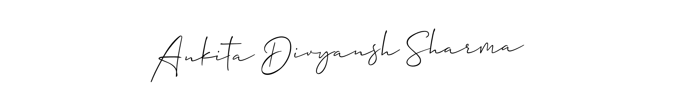 Create a beautiful signature design for name Ankita Divyansh Sharma. With this signature (Allison_Script) fonts, you can make a handwritten signature for free. Ankita Divyansh Sharma signature style 2 images and pictures png