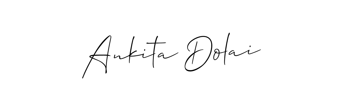 Ankita Dolai stylish signature style. Best Handwritten Sign (Allison_Script) for my name. Handwritten Signature Collection Ideas for my name Ankita Dolai. Ankita Dolai signature style 2 images and pictures png