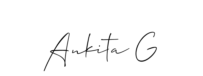 Also we have Ankita G name is the best signature style. Create professional handwritten signature collection using Allison_Script autograph style. Ankita G signature style 2 images and pictures png