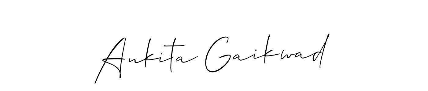 You should practise on your own different ways (Allison_Script) to write your name (Ankita Gaikwad) in signature. don't let someone else do it for you. Ankita Gaikwad signature style 2 images and pictures png