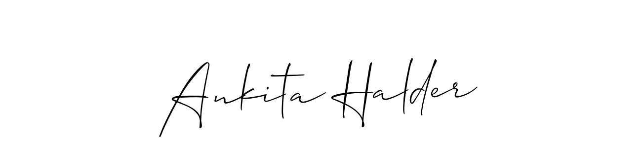 Create a beautiful signature design for name Ankita Halder. With this signature (Allison_Script) fonts, you can make a handwritten signature for free. Ankita Halder signature style 2 images and pictures png