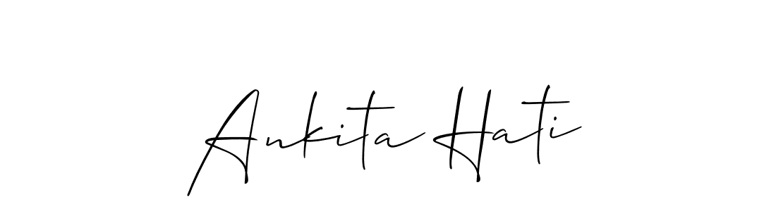 Create a beautiful signature design for name Ankita Hati. With this signature (Allison_Script) fonts, you can make a handwritten signature for free. Ankita Hati signature style 2 images and pictures png