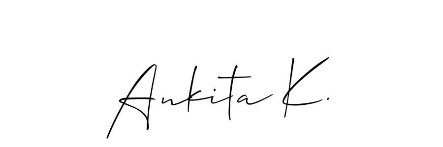 Make a beautiful signature design for name Ankita K.. With this signature (Allison_Script) style, you can create a handwritten signature for free. Ankita K. signature style 2 images and pictures png