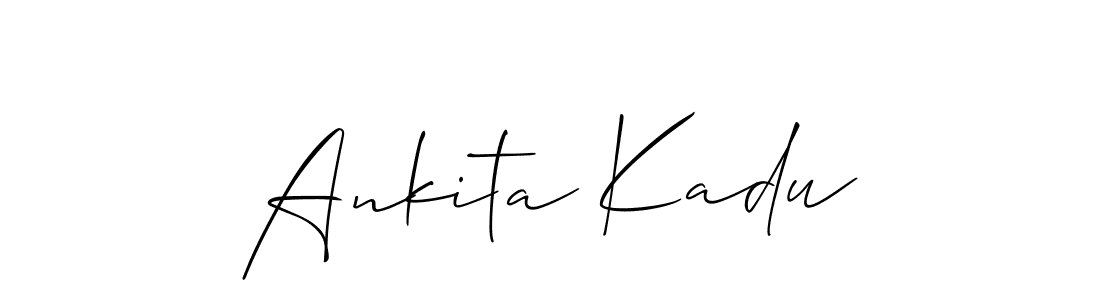 You should practise on your own different ways (Allison_Script) to write your name (Ankita Kadu) in signature. don't let someone else do it for you. Ankita Kadu signature style 2 images and pictures png