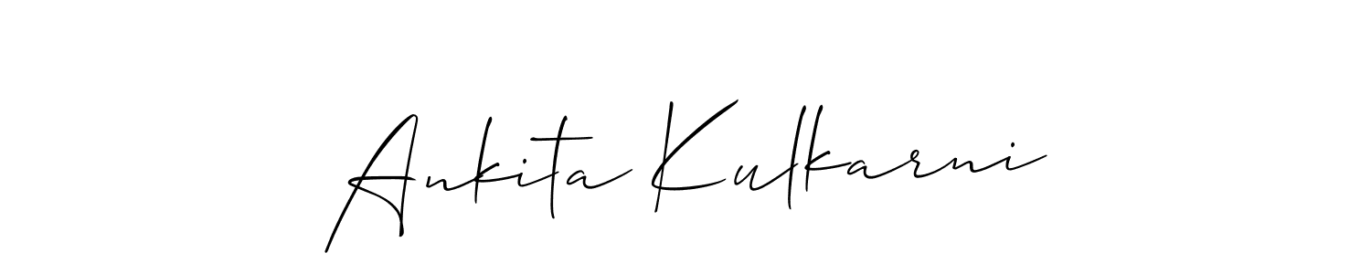 You should practise on your own different ways (Allison_Script) to write your name (Ankita Kulkarni) in signature. don't let someone else do it for you. Ankita Kulkarni signature style 2 images and pictures png
