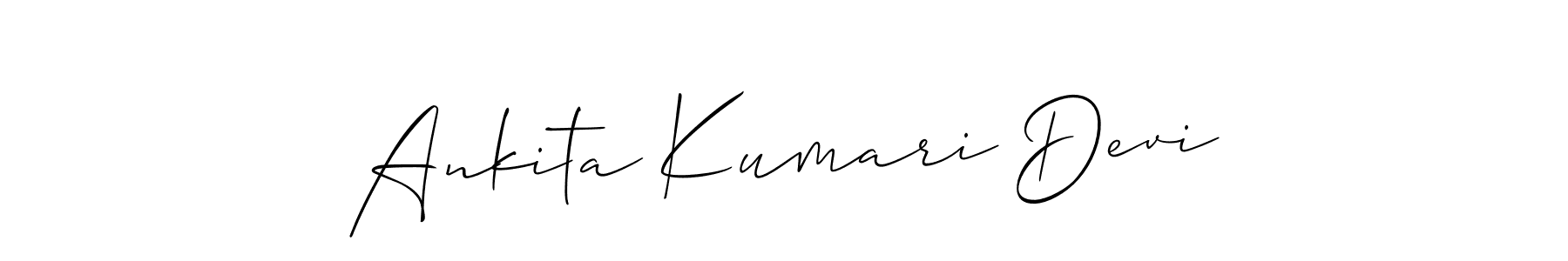 Allison_Script is a professional signature style that is perfect for those who want to add a touch of class to their signature. It is also a great choice for those who want to make their signature more unique. Get Ankita Kumari Devi name to fancy signature for free. Ankita Kumari Devi signature style 2 images and pictures png