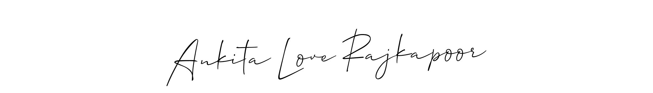 The best way (Allison_Script) to make a short signature is to pick only two or three words in your name. The name Ankita Love Rajkapoor include a total of six letters. For converting this name. Ankita Love Rajkapoor signature style 2 images and pictures png