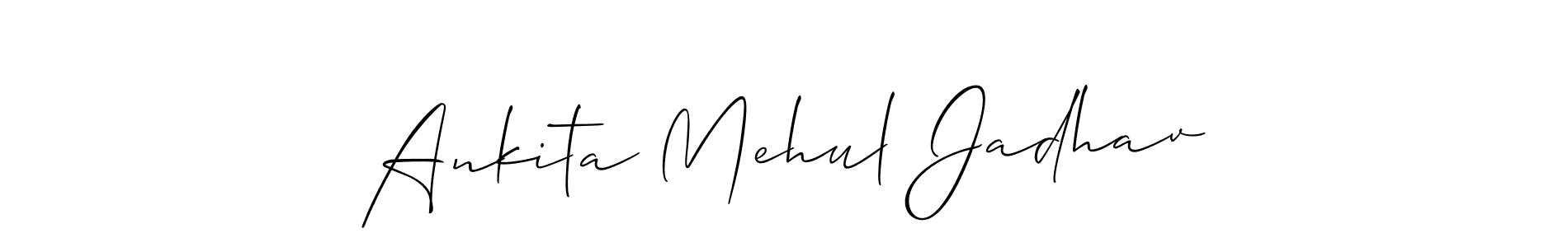See photos of Ankita Mehul Jadhav official signature by Spectra . Check more albums & portfolios. Read reviews & check more about Allison_Script font. Ankita Mehul Jadhav signature style 2 images and pictures png