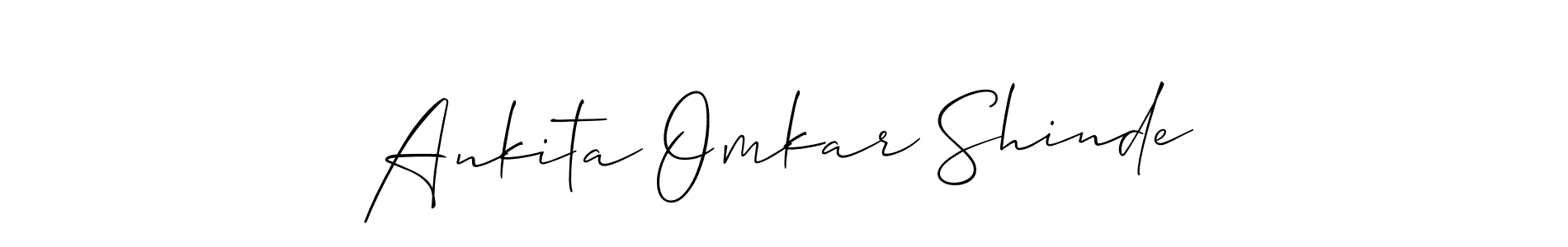 Create a beautiful signature design for name Ankita Omkar Shinde. With this signature (Allison_Script) fonts, you can make a handwritten signature for free. Ankita Omkar Shinde signature style 2 images and pictures png