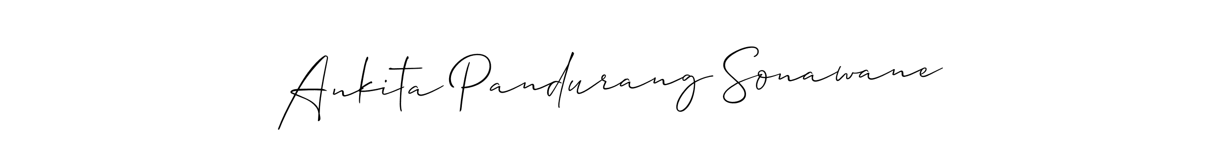 You should practise on your own different ways (Allison_Script) to write your name (Ankita Pandurang Sonawane) in signature. don't let someone else do it for you. Ankita Pandurang Sonawane signature style 2 images and pictures png