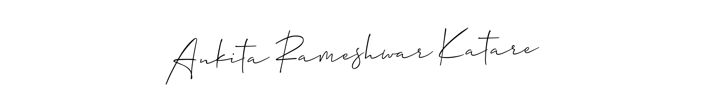 The best way (Allison_Script) to make a short signature is to pick only two or three words in your name. The name Ankita Rameshwar Katare include a total of six letters. For converting this name. Ankita Rameshwar Katare signature style 2 images and pictures png