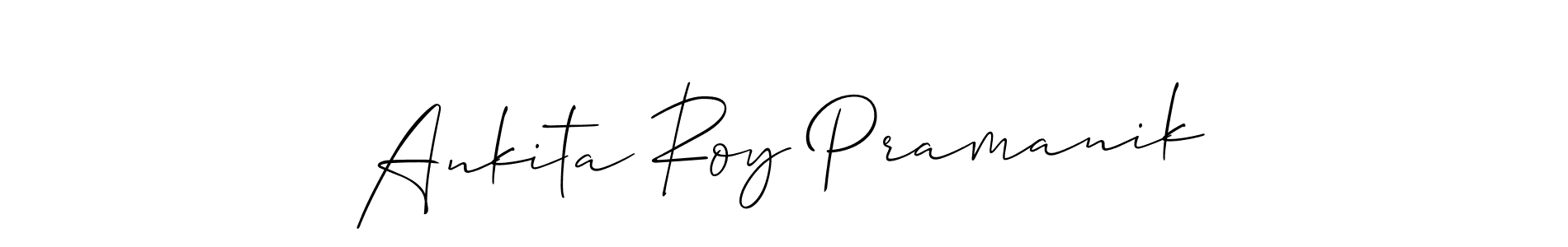 How to make Ankita Roy Pramanik name signature. Use Allison_Script style for creating short signs online. This is the latest handwritten sign. Ankita Roy Pramanik signature style 2 images and pictures png