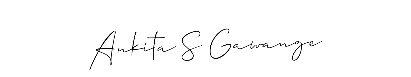 It looks lik you need a new signature style for name Ankita S Gawange. Design unique handwritten (Allison_Script) signature with our free signature maker in just a few clicks. Ankita S Gawange signature style 2 images and pictures png