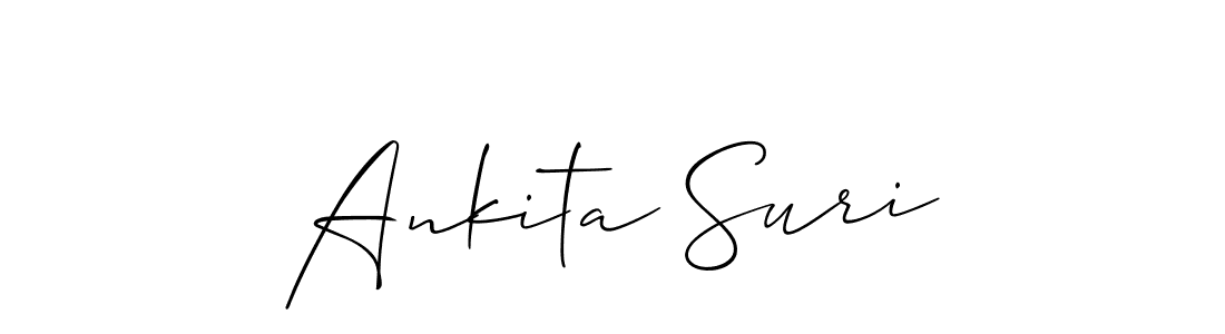 Allison_Script is a professional signature style that is perfect for those who want to add a touch of class to their signature. It is also a great choice for those who want to make their signature more unique. Get Ankita Suri name to fancy signature for free. Ankita Suri signature style 2 images and pictures png