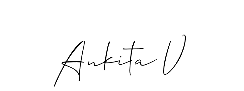 Best and Professional Signature Style for Ankita V. Allison_Script Best Signature Style Collection. Ankita V signature style 2 images and pictures png