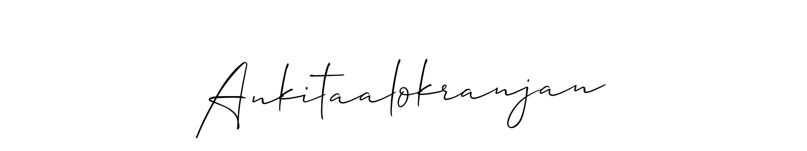 Allison_Script is a professional signature style that is perfect for those who want to add a touch of class to their signature. It is also a great choice for those who want to make their signature more unique. Get Ankitaalokranjan name to fancy signature for free. Ankitaalokranjan signature style 2 images and pictures png